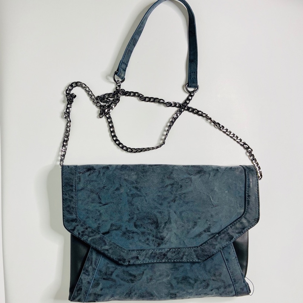 Target Blue Suede and Faux Leather Purse